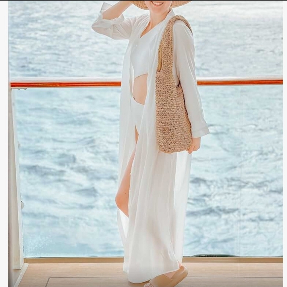 Elegant Beachy Boho Cover up Kimono